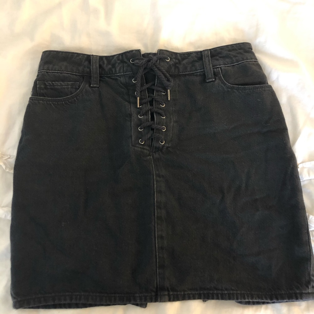 PAIGE black Jean tie skirt